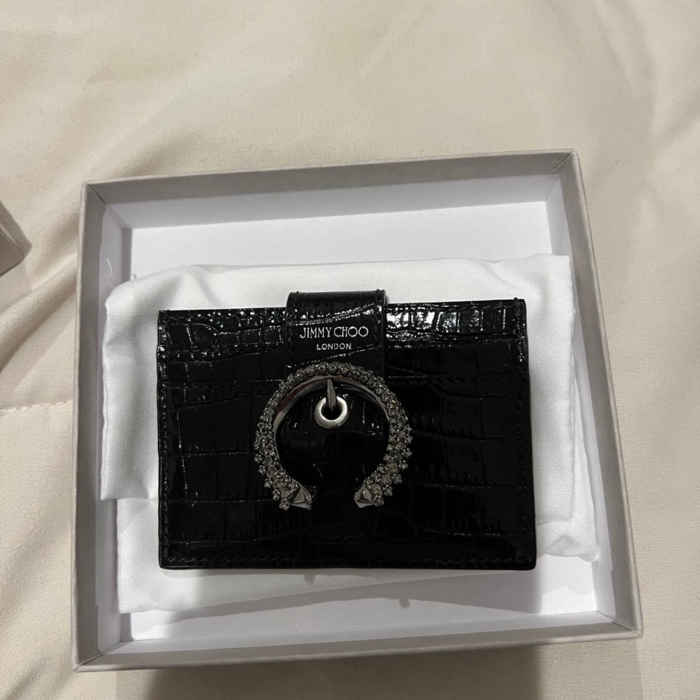 BRAND NEW JIMMY CHOO CROC LEATHER CARD HOLDER